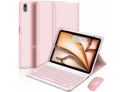 Lurelia Capa Com Teclado Para Tablet Ipad Mini7/mini6 8, Rosa Claro, Retroiluminado, Magnética