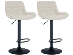 Conjunto de 2 bancos de bar Tover creme/tecido CLP