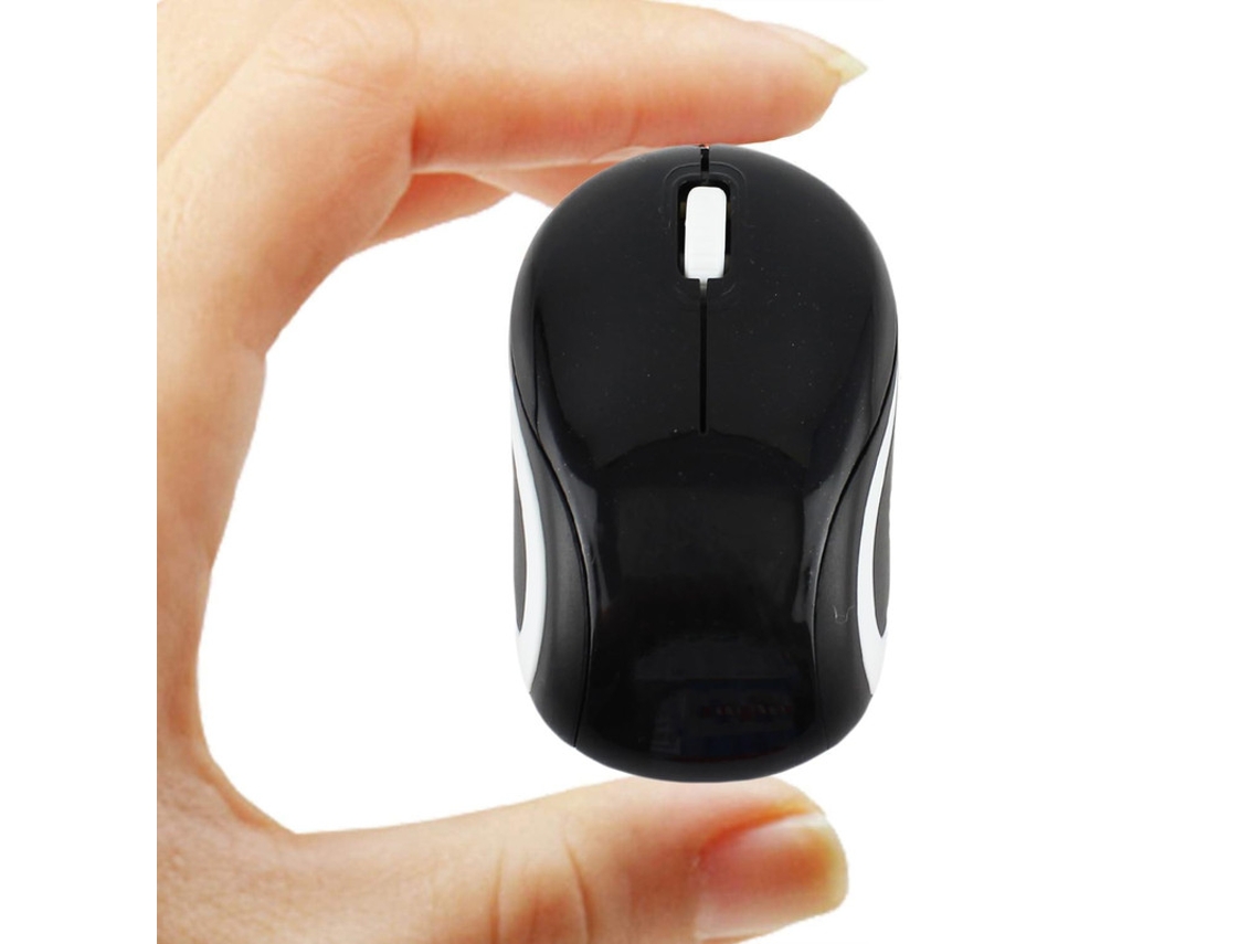 Rato YIZHOOD Mini jogos de computador portáteis sem fio USB de 2,4 GHz para laptop Kid Gift PC mãos pequenas preto