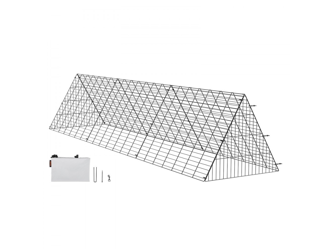Túnel Exterior Portátil Para Galinhas, Patos E Coelhos 300x71x61,5cm Com Estrutura Reforçada Tekmaquinas