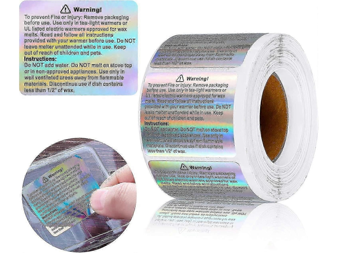 600 Etiquetas De Aviso Para Derreter Cera De Vela (1,8 X 1,5 Polegadas) Para Moldes