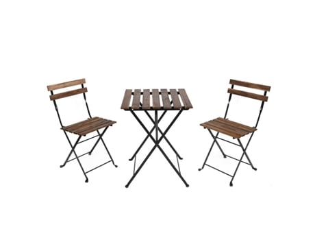 ESTOSA Conjunto de Mesa Dobrável de Varanda e Duas Cadeiras White Bistrot