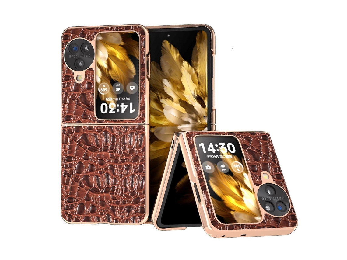 Capa De Couro Com Nanogalvanização Sky Series Para Oppo Find N3 Flip
