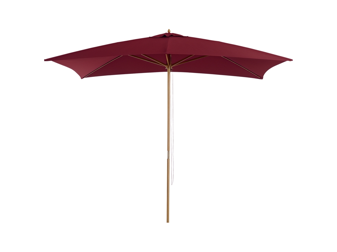 Guarda sol Jardim 2x3m Impermeável, 8 Ripas Madeira e Bambu Bordeaux | S/MARCA