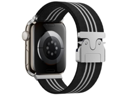 Pulseira de relógio CSYY com fivela de paracord e listras pretas e cinza (compatível com Apple Watch de 41 mm)