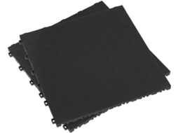 Ft3b Conjunto De 9 Ladrilhos De Polipropileno Preto Para Piso, 400 X Mm