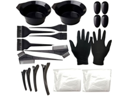 Kit De Coloracao De Cabelo 22pcs Pote Escova Protetor Ouvido Luvas Capa Para Salão E Uso Em Casa