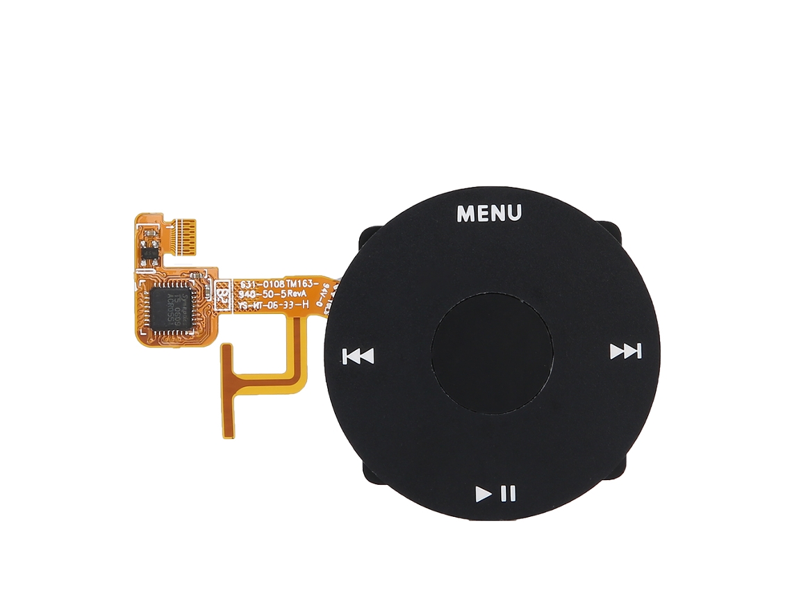 Aetheria cabo Flex Roda de Clique Botão Select para Fone de Ouvido Ipod Video 5th/5.5 Gen Preto