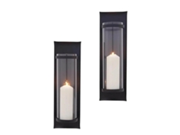 Castiçal Bloco de Luz Luminária de Parede Pacote com 2 Peças Forjadas BRILVIBERA