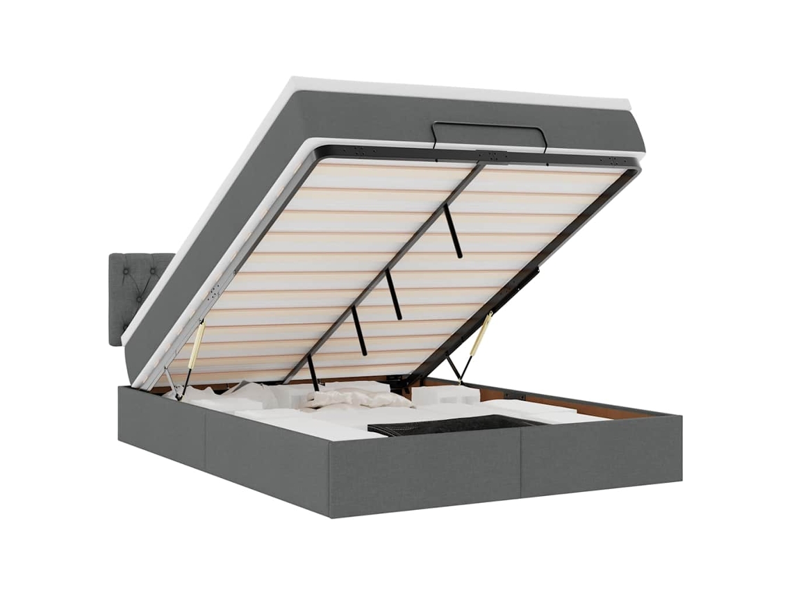 Ottoman Bed Frame, Ottoman Bed Frames Vidaxl Cinzeto Tecido (140 X 200 Cm)