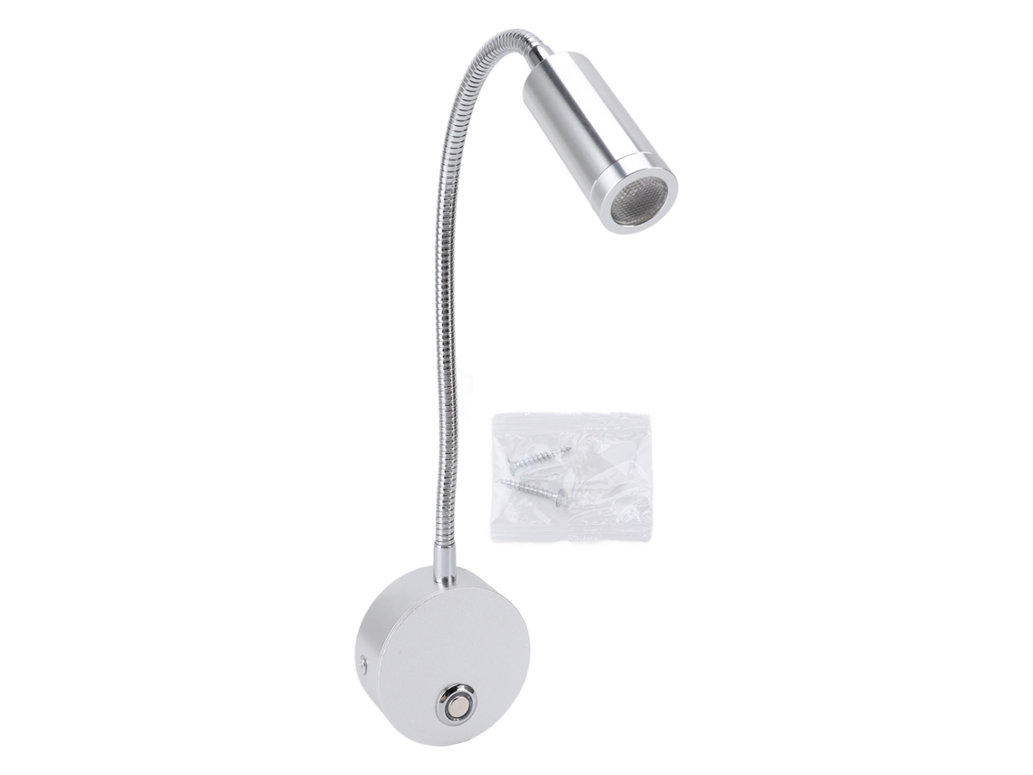 2026 luz de Leitura Dimmable para Rv e Barco com Porta Usb 10‑30v, Pescoço de Cisne Flexível, 3 Temperaturas de Cor, Prata