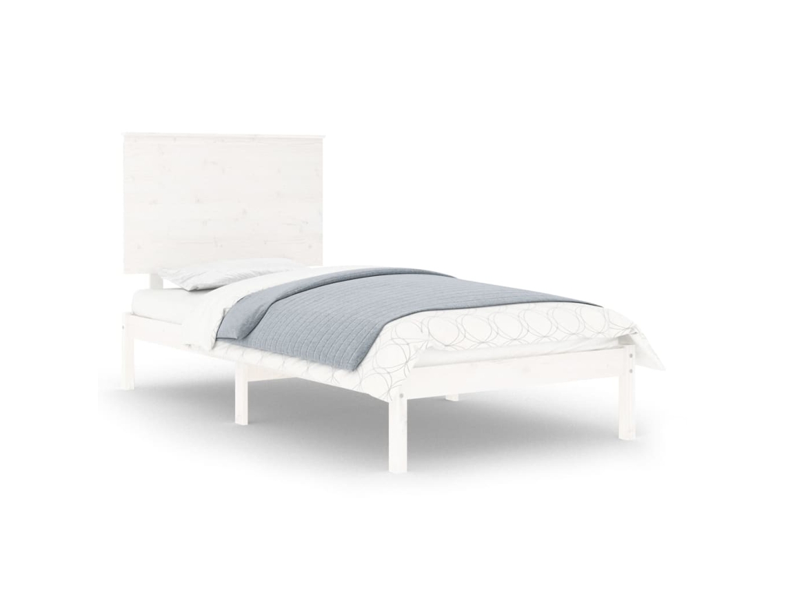 Cama Sem Colchão em Madeira de Pinho Maciça Branco MAISON EXCLUSIVE (100x200 cm)