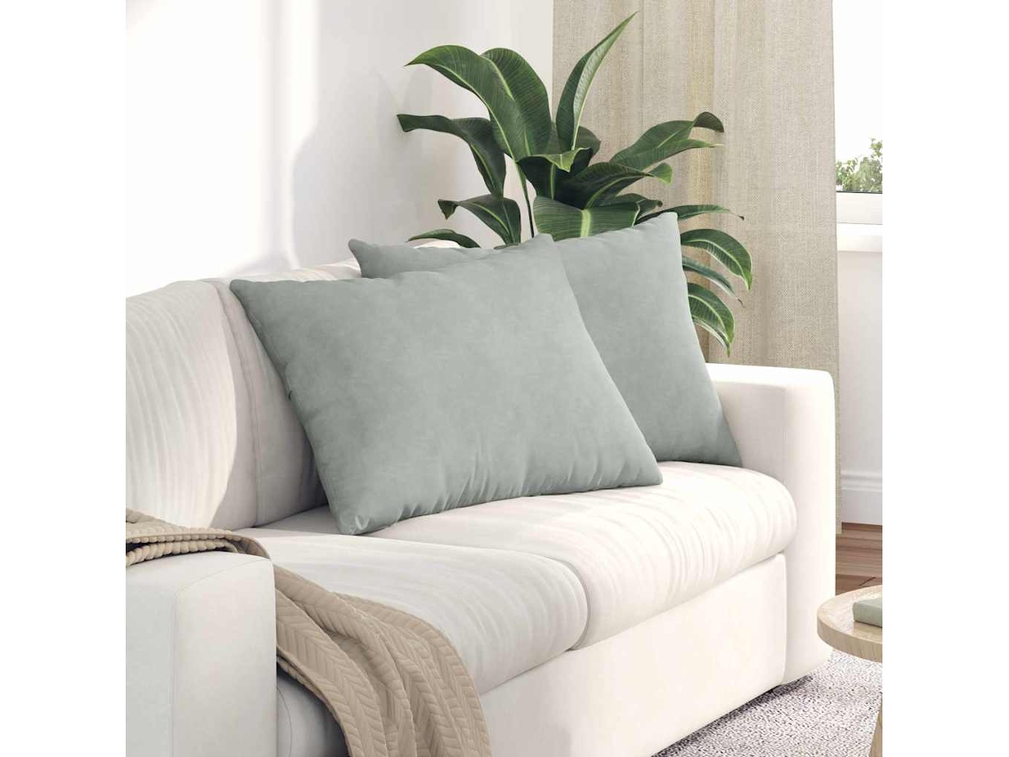 Vidaxl Travesseiros De Sofá 2 Pcs Cinzento-claro 70 X 50 Cm