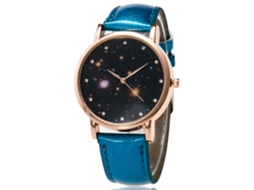 Relógio de Pulso Feminino Zhoulianfa de Quartzo com Pulseira de Couro Azul