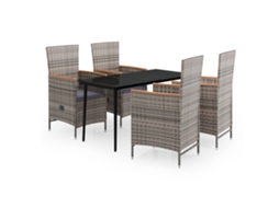 Garden Dining Set, Garden Dining Sets Vidaxl Cinzeto Rattan / Vime (140 Cm Table Length)