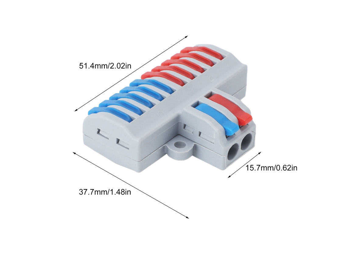 Laxiscreed Conector De Fio Com Ligação Rápida, Alavanca, 2 Entradas E 10 Saídas Para Fácil Conexão Elétrica