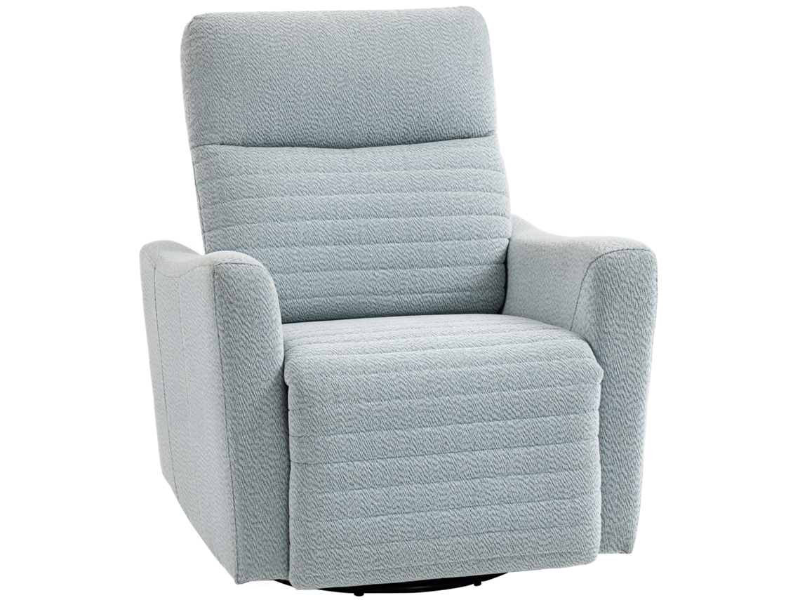 Poltrona, Reclinável Cinza-azulada Com Apoio Para Os Pés, Giro De 360°, Inclinável, 82 X 90,5 101 Cm,