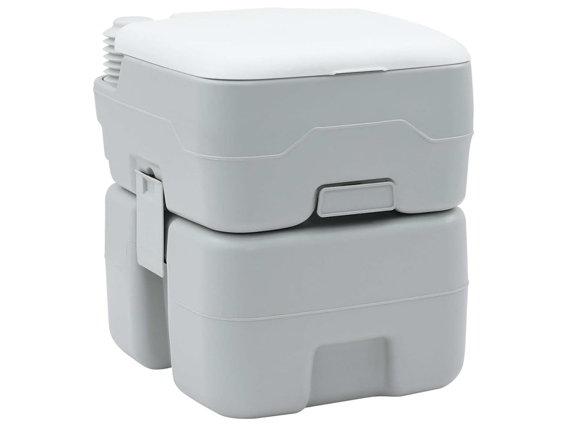 Vidaxl Vaso Sanitário De Camping Cinza E Branco 41,5 X 36,5 X 42 Cm