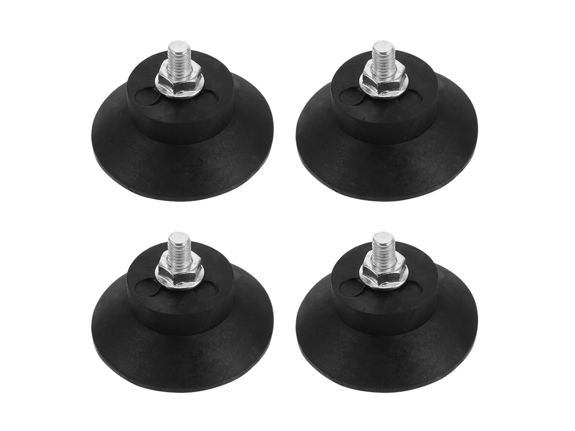 Conjunto De 4 Peças Almofadas Antivibração Roscadas Borracha Preta Para Proteger Pisos E Absorver Impactos Em