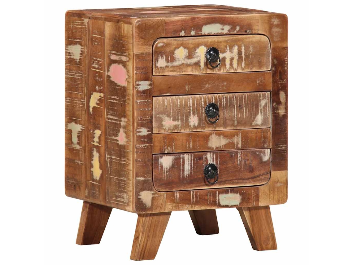 Vidaxl Mesa De Cabeceira 37x32x50 Cm Madeira Recuperada Maciça