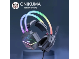 Fone De Ouvido Gamer Onikuma X20 Com Fio E Luz Rgb, Microfone, Graves Surround, Supra Auricular, Luz Total, Para Ps5 E Pc Vayotoy