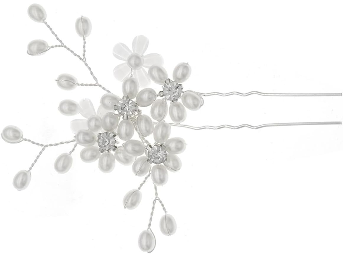 Presilha de cabelo com pérolas para casamento, flor de cristal dourada, varinha