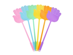 6pcs Vassoura De Mosca Plástica Com Cabeça Longa Multicolorida