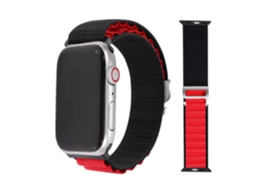 Bracelete Alpine G-Hook Ajustável Apple Watch Series 6 40Mm Preto e Vermelho