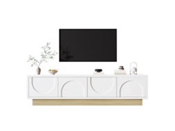 Móvel Tv Branco 175cm Moderno com Espaço de Armazenamento VELTRIX