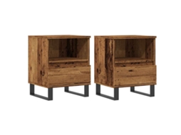 Bedside Cabinet, Bedside Cabinets Vidaxl Marrom Madeira Processada (n/a)
