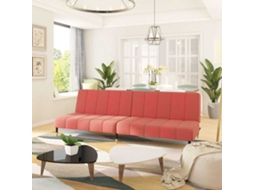 Vidaxl Sofá-cama De 2 Lugares Veludo Rosa