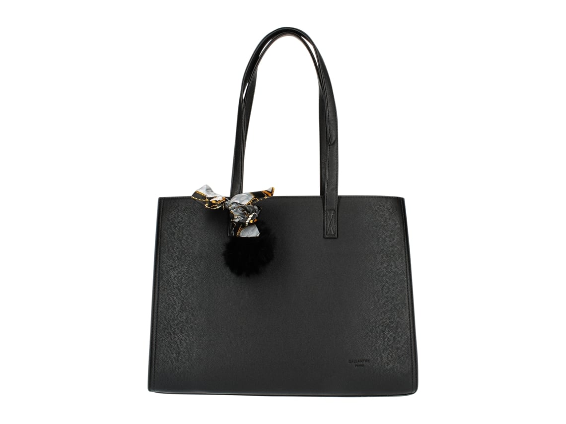 Bolsa Tote De Couro Sintético Com Lenço E Pompom