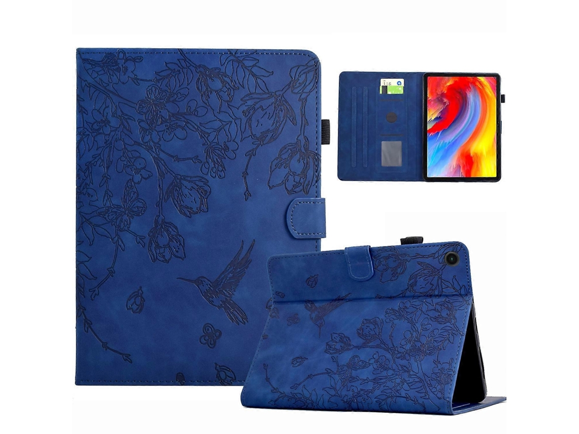 Capa de couro inteligente com estampa de flores e pássaros Webake para tablet