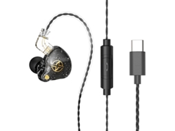 Fones De Ouvido Intra-auriculares , Com Cancelamento De Ruído, Interface Usb-c E Microfone Preto Hexinyigjly