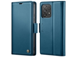 Capa Para Samsung Galaxy A72 Borboleta Fivela Litchi Textura De Telefone De Couro Rfid Antirroubo Azul