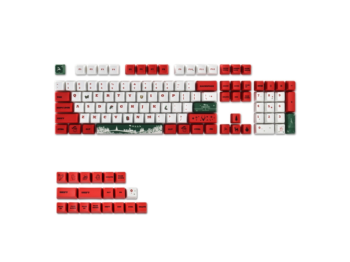 Lurelia Keycaps Dye Sublimação Tema Natalino Gmmk Pro Pbt Perfil Oem Para Teclado Mecânico