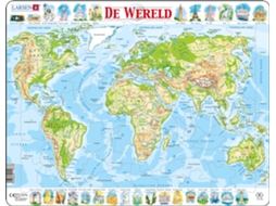 Puzzle LARSEN Maxi La-K4-Nl em Forma de 80 Peças Mapas