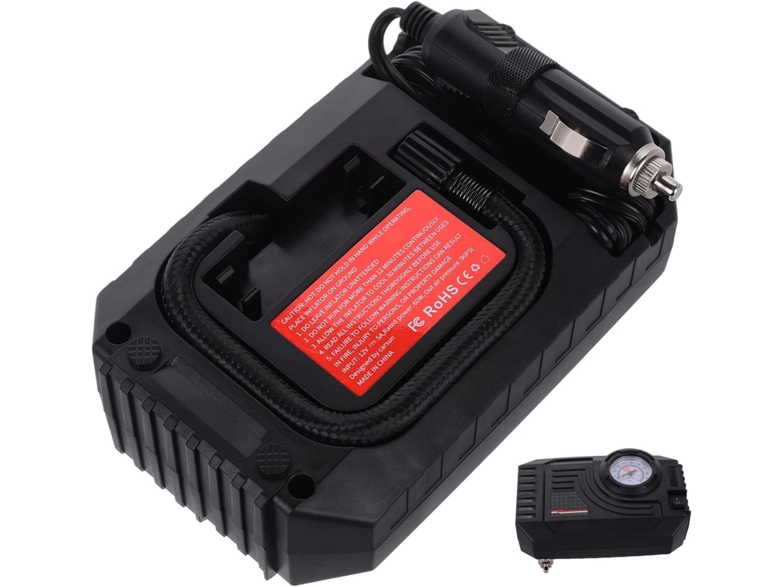 Compressor De Ar Portátil Para Carro, Bomba De Pneus Leve Em Abs E Metal
