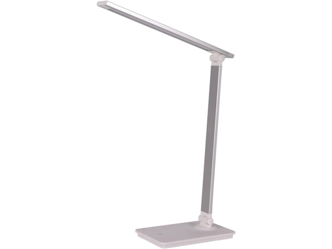 Luminária de Mesa Metálica Prateada com Led e Usb SFUSHOS
