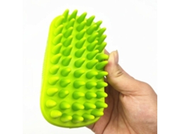 Escova Silicone Banho Pet Shampoo Verde