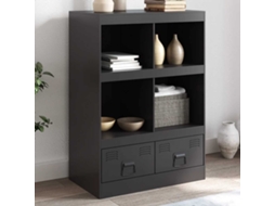 Vidaxl Aparador Alto 67x39x95 Cm Aço Preto