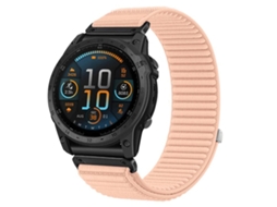 Bracelete para Garmin Nylon trançado com fecho de velcro interface metálica rosa XIAOMOYU (20mm)