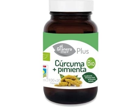 Açafrão e pimenta BIO O Integral Barn 100 + 20 cápsulas
