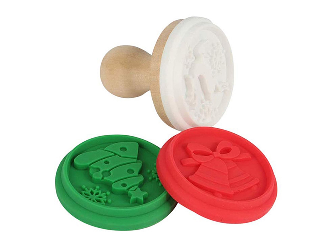 Carimbo De Biscoito De Silicone Natal Madeira Padrão