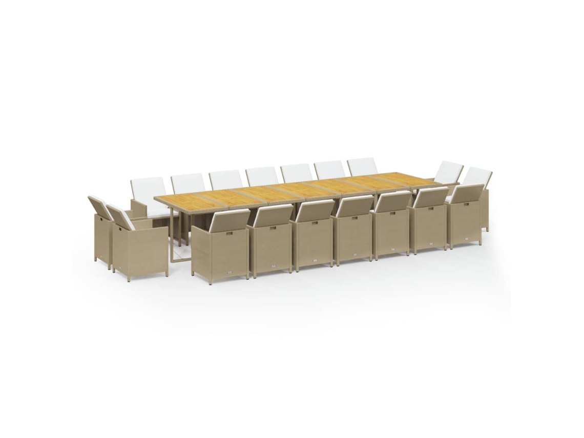 Garden Dining Set, Garden Dining Sets Vidaxl Bege Rattan / Vime (n/a)