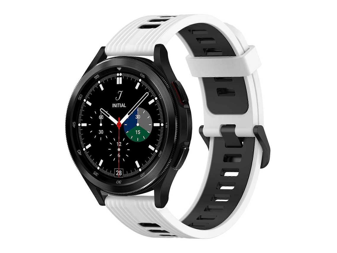 Pulseira De Silicone Bicolor Com Padrão Vertical Para Samsung Galaxy Watch 4 Classic 42mm 20mm