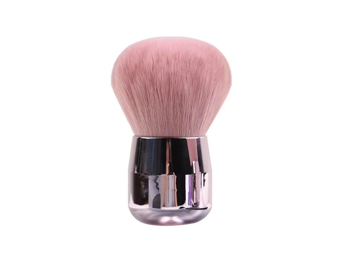 1 Pincel Grande Para Pó Solto, Multifuncional, Rosa, Para Base, Blush, Contorno E Bronzer.