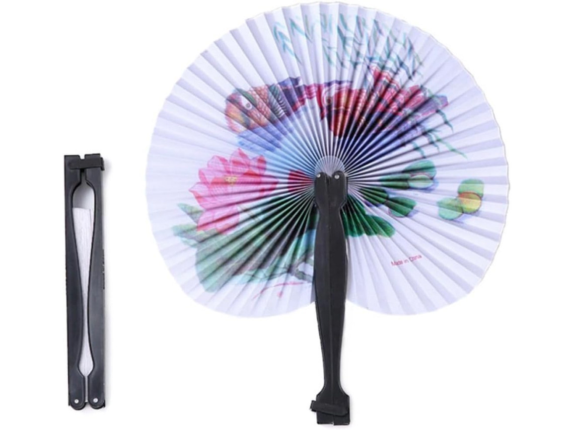 Lote De 6 Éventails Ronds Pliants En Papier, Style Chinois Traditionnel, Légers Et Portatifs,