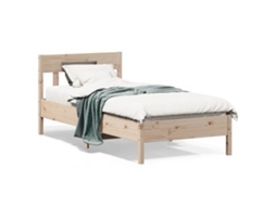 Vidaxl Cama Sem Colchão 75x190 Cm Madeira De Pinho Maciça