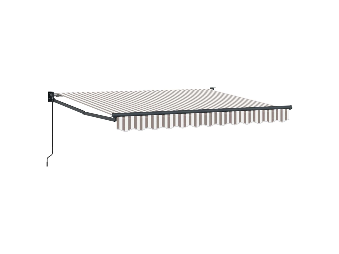 Vidaxl Toldo Retrátil Cinza Claro E Branco 4,5 × 3 M